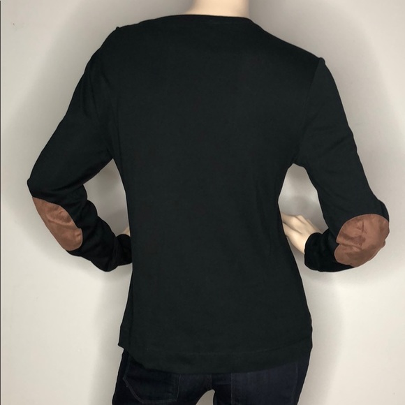 Lauren Ralph Lauren black top & faux suede trim - Picture 5 of 10